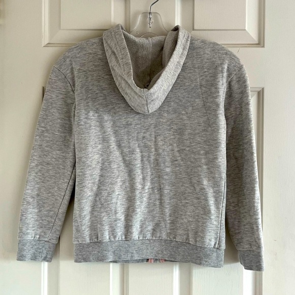 George Pink Heart Heather Grey Zip Up Hoodie Size Large (10-12) - Picture 9 of 15